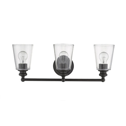 8" Clear And Antiqued Bronze Metal Vanity Flush Mounted Sconce HomeRoots