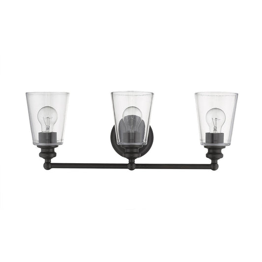 8" Clear And Antiqued Bronze Metal Vanity Flush Mounted Sconce HomeRoots