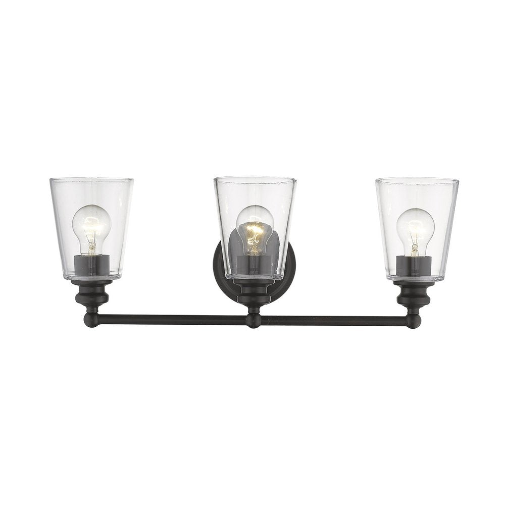 8" Clear And Antiqued Bronze Metal Vanity Flush Mounted Sconce HomeRoots