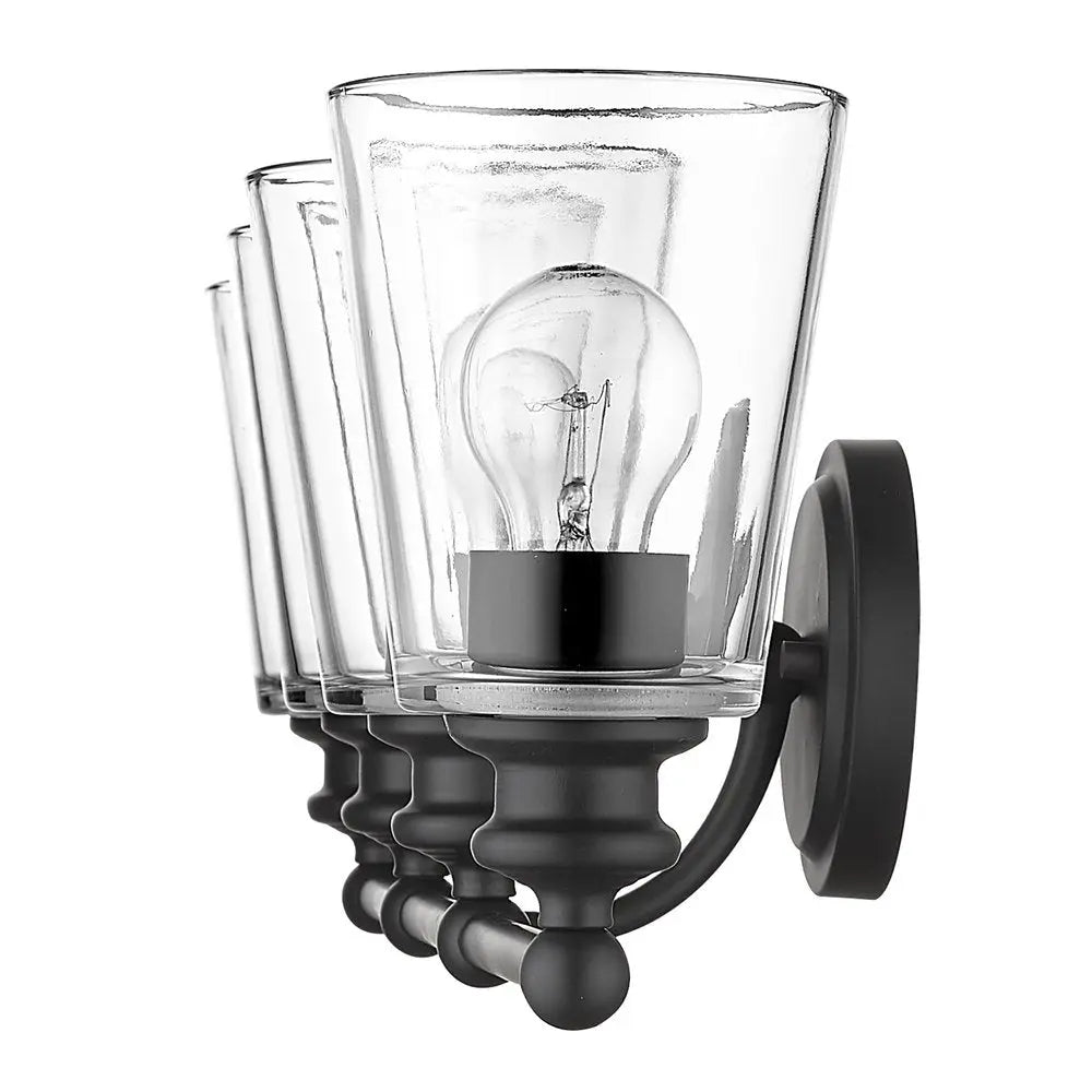 Ceil 4-Light Matte Black Vanity HomeRoots