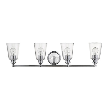 8" Silver And Clear Metal and Glass Vanity Flush Mounted Sconce HomeRoots