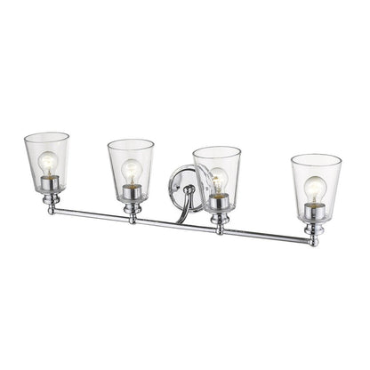 8" Silver And Clear Metal and Glass Vanity Flush Mounted Sconce HomeRoots