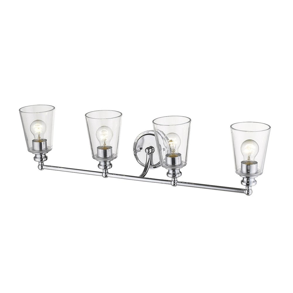 8" Silver And Clear Metal and Glass Vanity Flush Mounted Sconce — view 3
