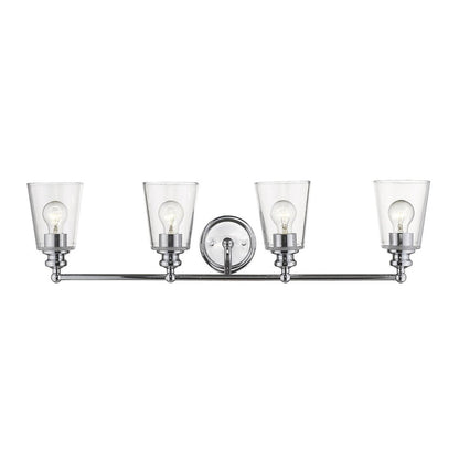 8" Silver And Clear Metal and Glass Vanity Flush Mounted Sconce HomeRoots