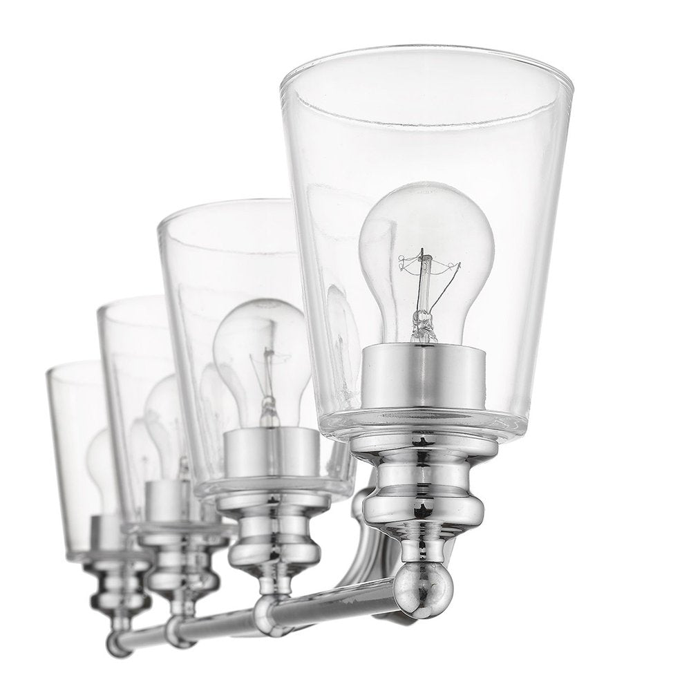 8" Silver And Clear Metal and Glass Vanity Flush Mounted Sconce — view 5