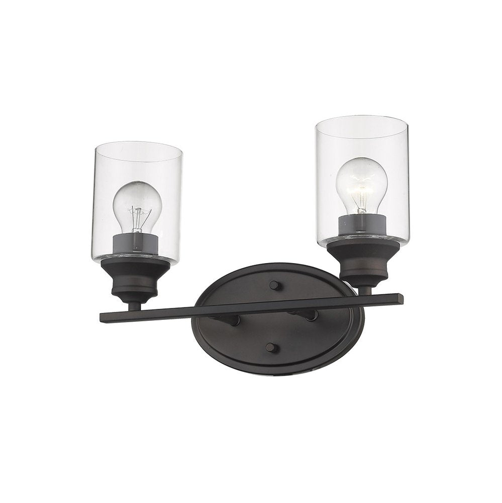 10" Black And Clear Metal and Glass Vanity Flush Mounted Sconce HomeRoots