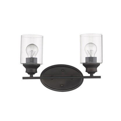 10" Black And Clear Metal and Glass Vanity Flush Mounted Sconce HomeRoots
