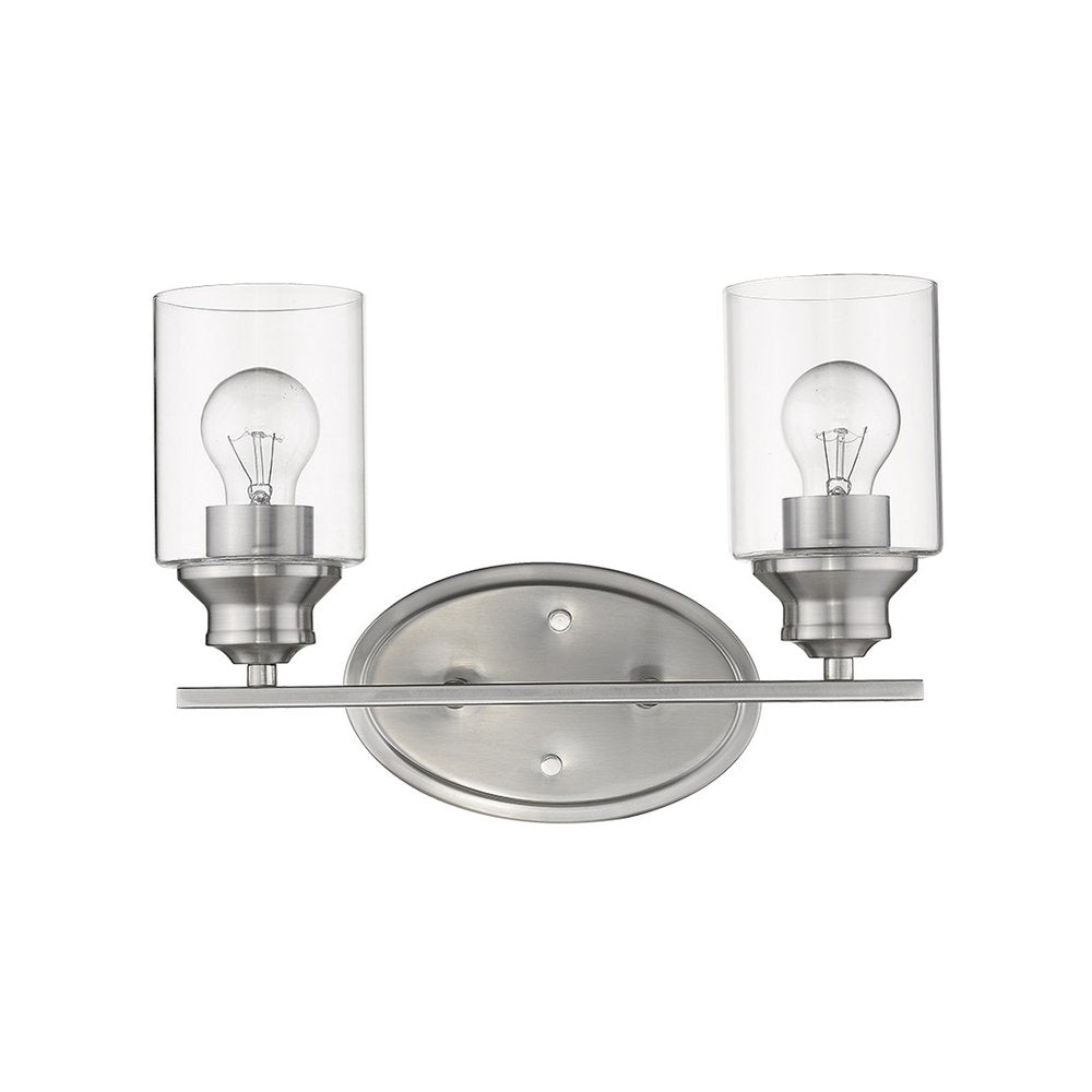 10" Silver And Clear Metal and Glass Vanity Flush Mounted Sconce HomeRoots