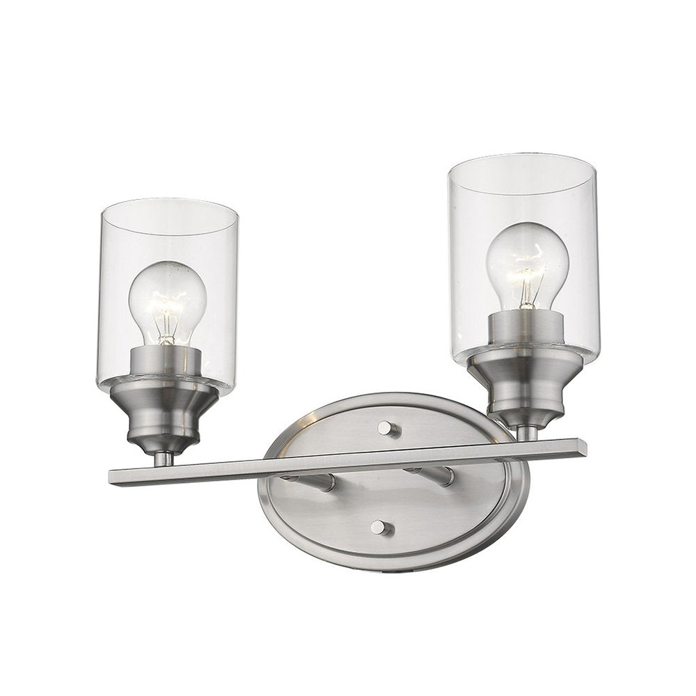 10" Silver And Clear Metal and Glass Vanity Flush Mounted Sconce HomeRoots