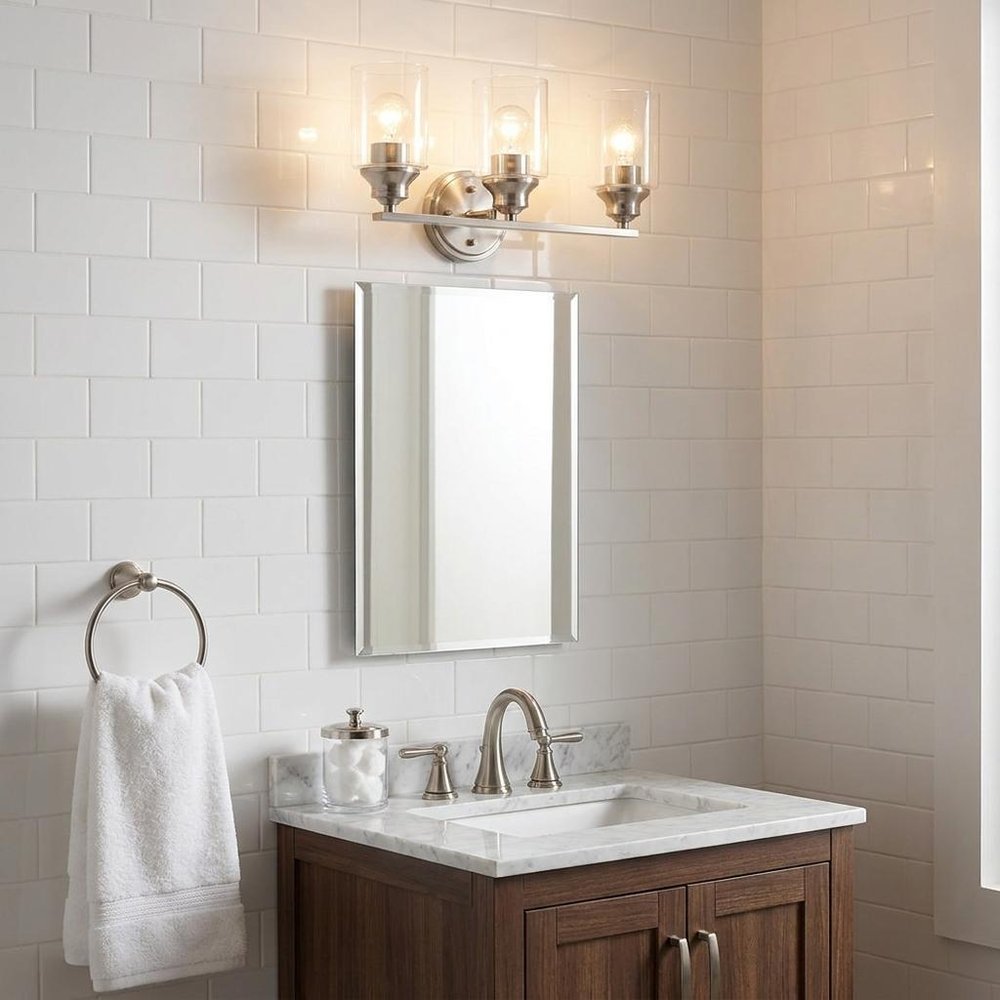 10" Silver And Clear Metal and Glass Vanity Flush Mounted Sconce HomeRoots