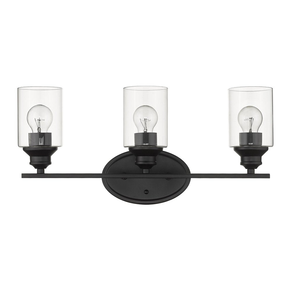 10" Black And Clear Metal and Glass Vanity Flush Mounted Sconce HomeRoots