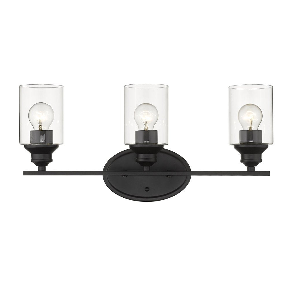 10" Black And Clear Metal and Glass Vanity Flush Mounted Sconce HomeRoots