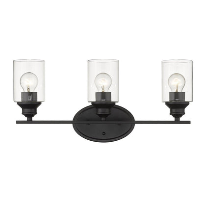 10" Black And Clear Metal and Glass Vanity Flush Mounted Sconce HomeRoots