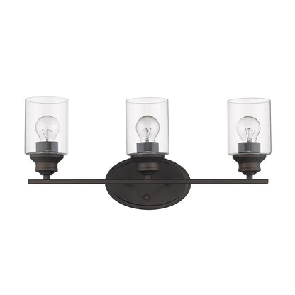 10" Clear And Bronze Metal and Glass Vanity Flush Mounted Sconce HomeRoots