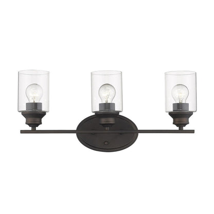 10" Clear And Bronze Metal and Glass Vanity Flush Mounted Sconce HomeRoots