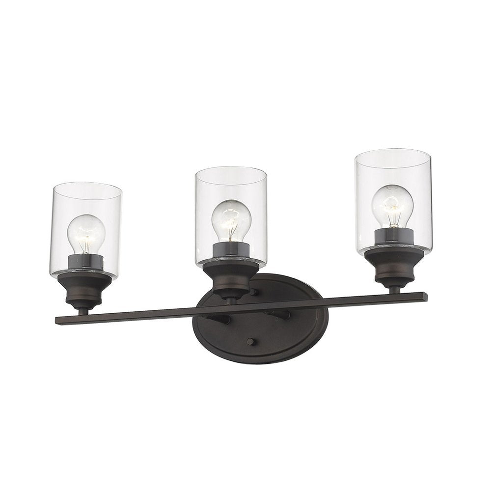10" Clear And Bronze Metal and Glass Vanity Flush Mounted Sconce HomeRoots