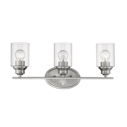 10" Clear And Silver Metal and Glass Vanity Flush Mounted Sconce HomeRoots