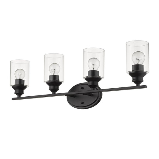 10" Black And Clear Metal Vanity Flush Mounted Sconce HomeRoots
