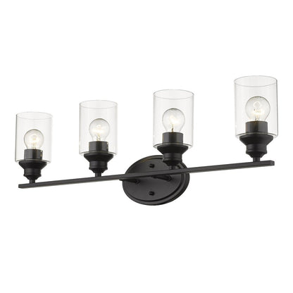 10" Black And Clear Metal Vanity Flush Mounted Sconce HomeRoots