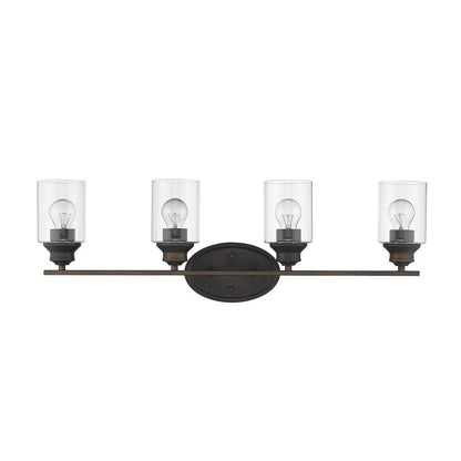 10" Black And Clear Metal and Glass Vanity Flush Mounted Sconce HomeRoots