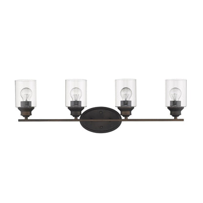10" Black And Clear Metal and Glass Vanity Flush Mounted Sconce HomeRoots
