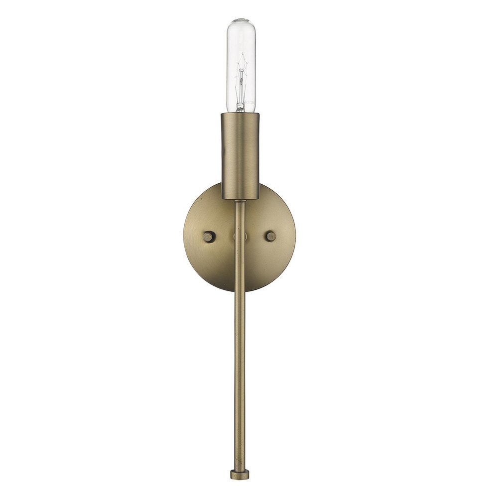 Dull Gold Narrow Bulb Wall Light HomeRoots