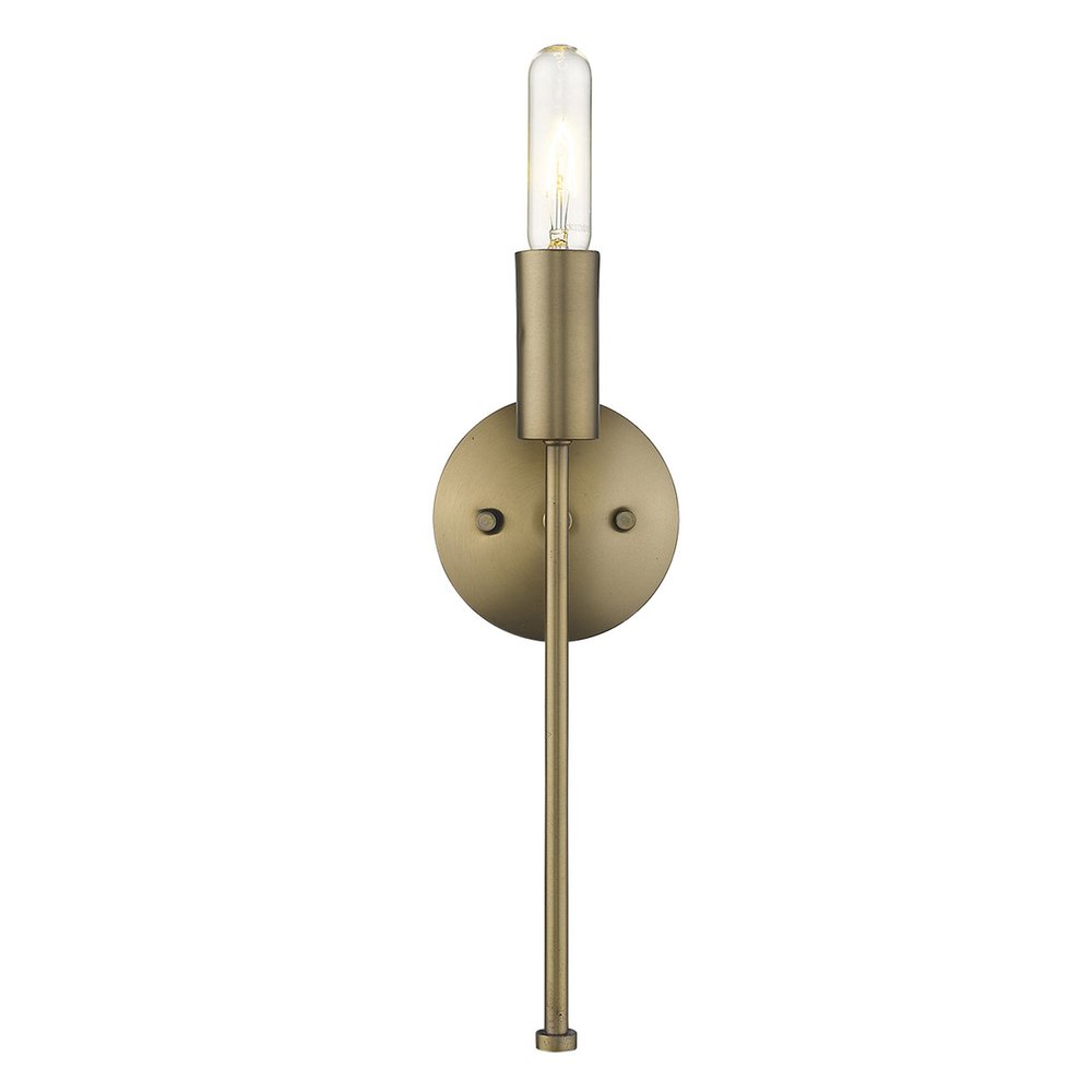 Dull Gold Narrow Bulb Wall Light HomeRoots