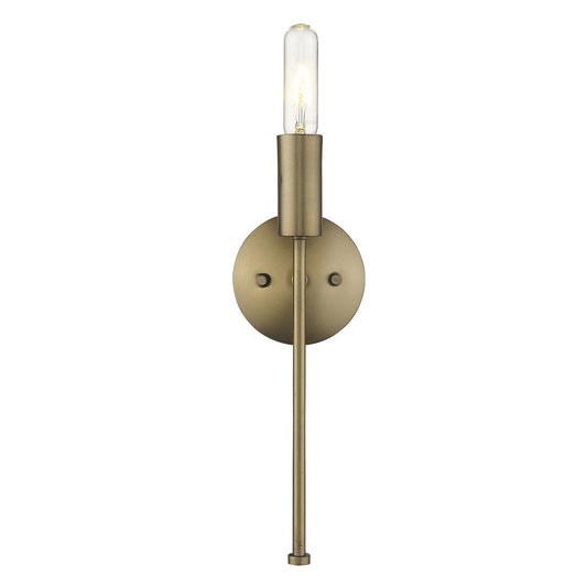 Dull Gold Narrow Bulb Wall Light HomeRoots