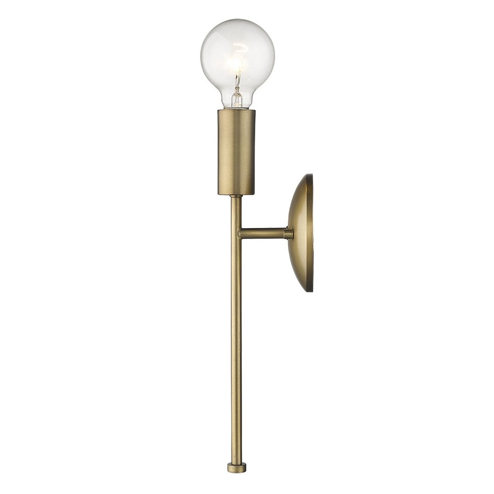 Dull Gold Narrow Bulb Wall Light HomeRoots