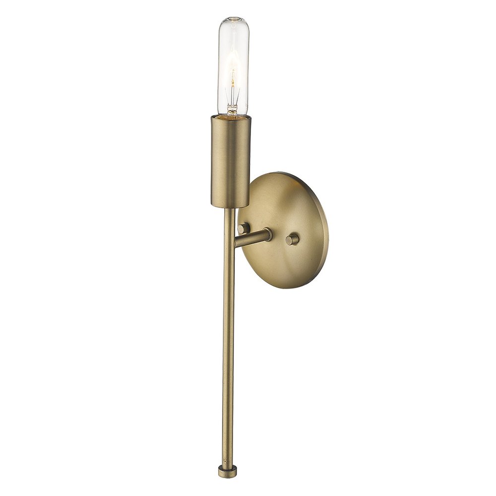 Dull Gold Narrow Bulb Wall Light HomeRoots