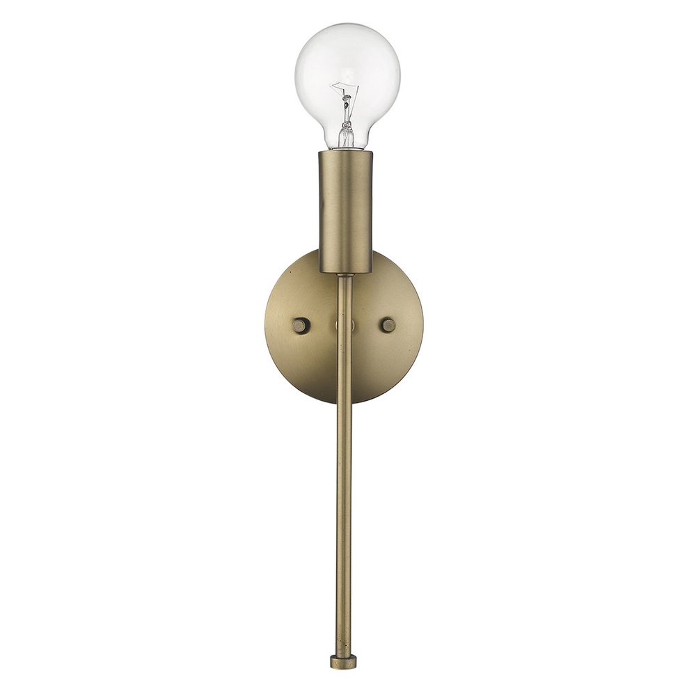 Dull Gold Narrow Bulb Wall Light HomeRoots