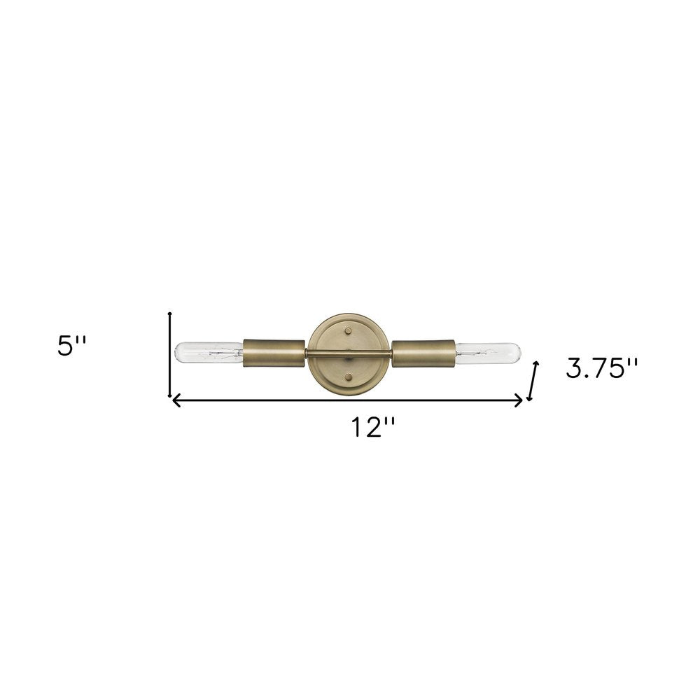 5" Gold Metal Vanity Flush Mounted Sconce HomeRoots