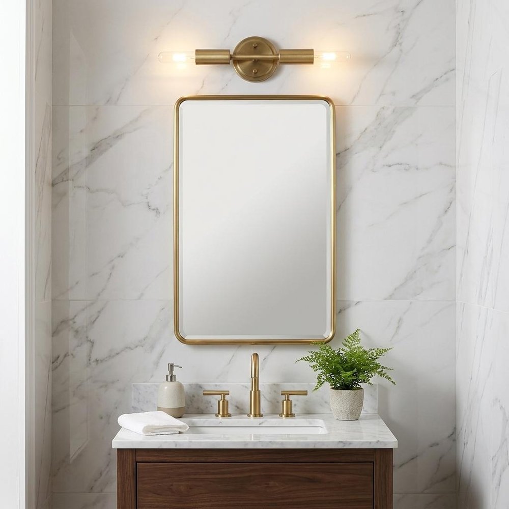 5" Gold Metal Vanity Flush Mounted Sconce HomeRoots