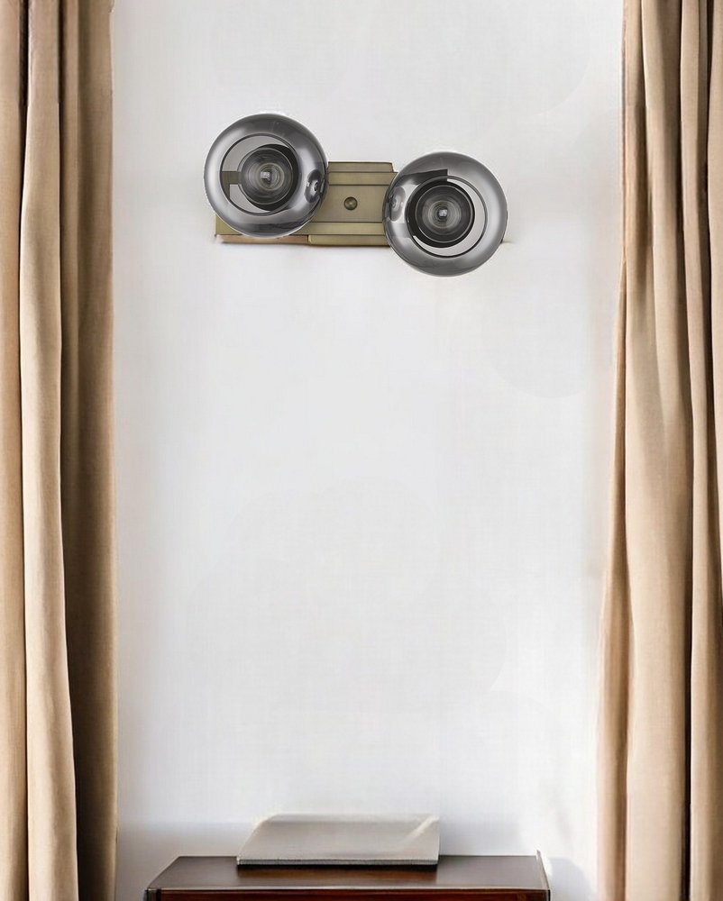 Lunette 2-Light Aged Brass Sconce HomeRoots