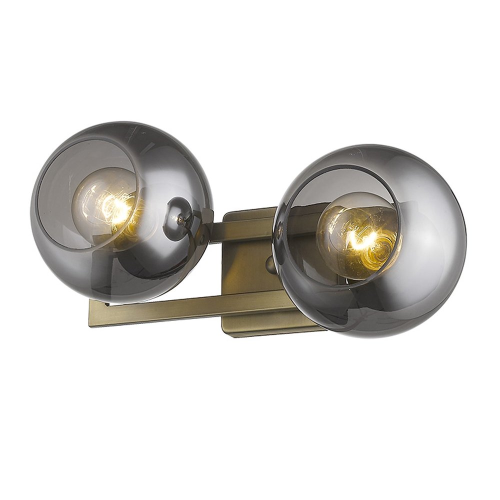 9" Smoky Black And Brass Metal Vanity Flush Mounted Sconce HomeRoots