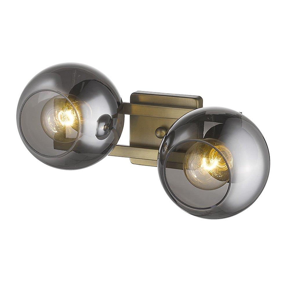 9" Smoky Black And Brass Metal Vanity Flush Mounted Sconce — view 5