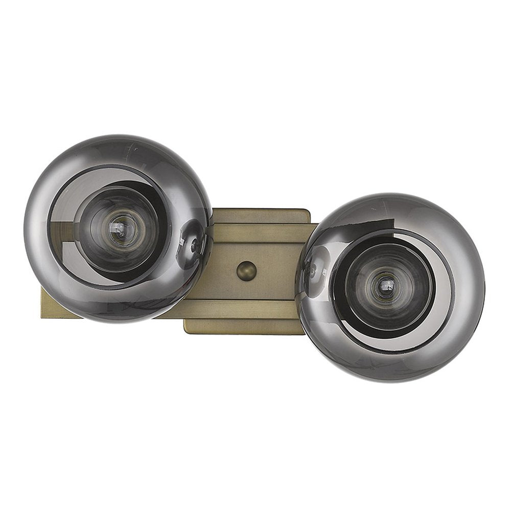 Lunette 2-Light Aged Brass Sconce HomeRoots