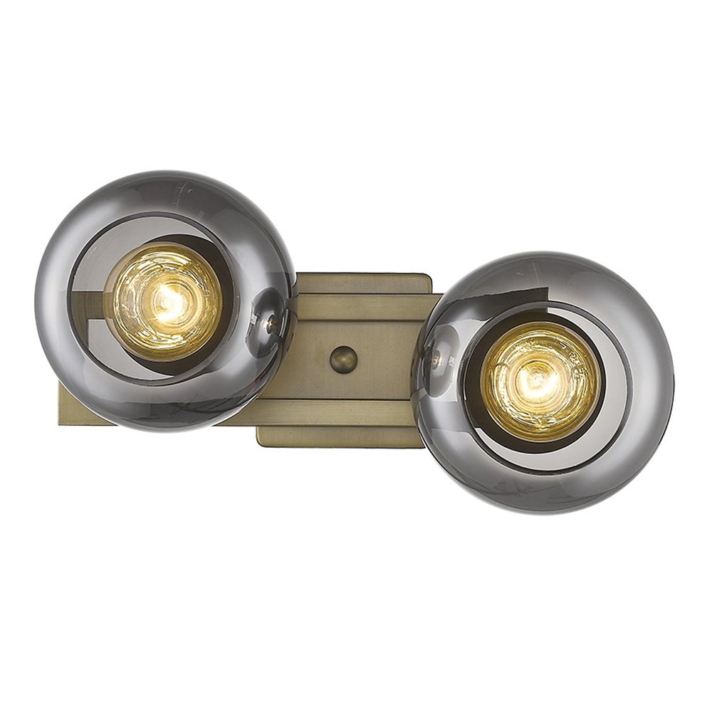 9" Smoky Black And Brass Metal Vanity Flush Mounted Sconce HomeRoots