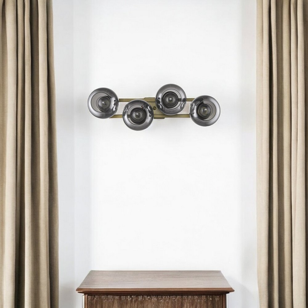 Lunette 4-Light Aged Brass Sconce HomeRoots