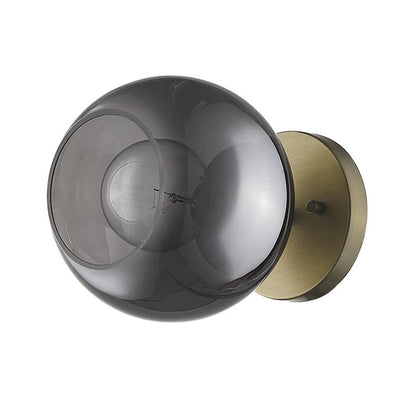 Gold and Smoked Glass Wall Light HomeRoots