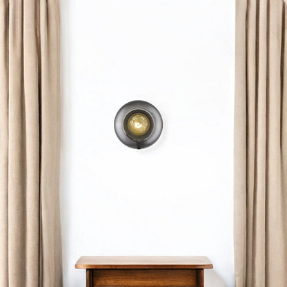 Gold and Smoked Glass Wall Light HomeRoots