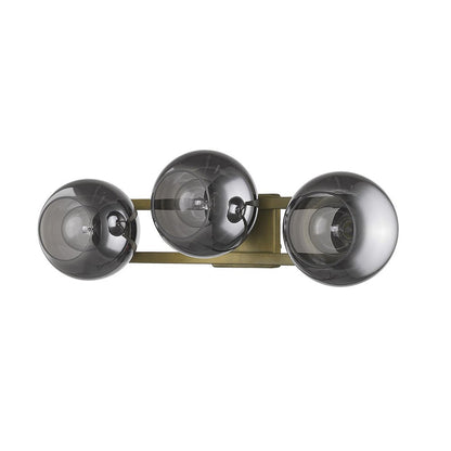 9" Smoky Black And Brass Metal Vanity Flush Mounted Sconce HomeRoots