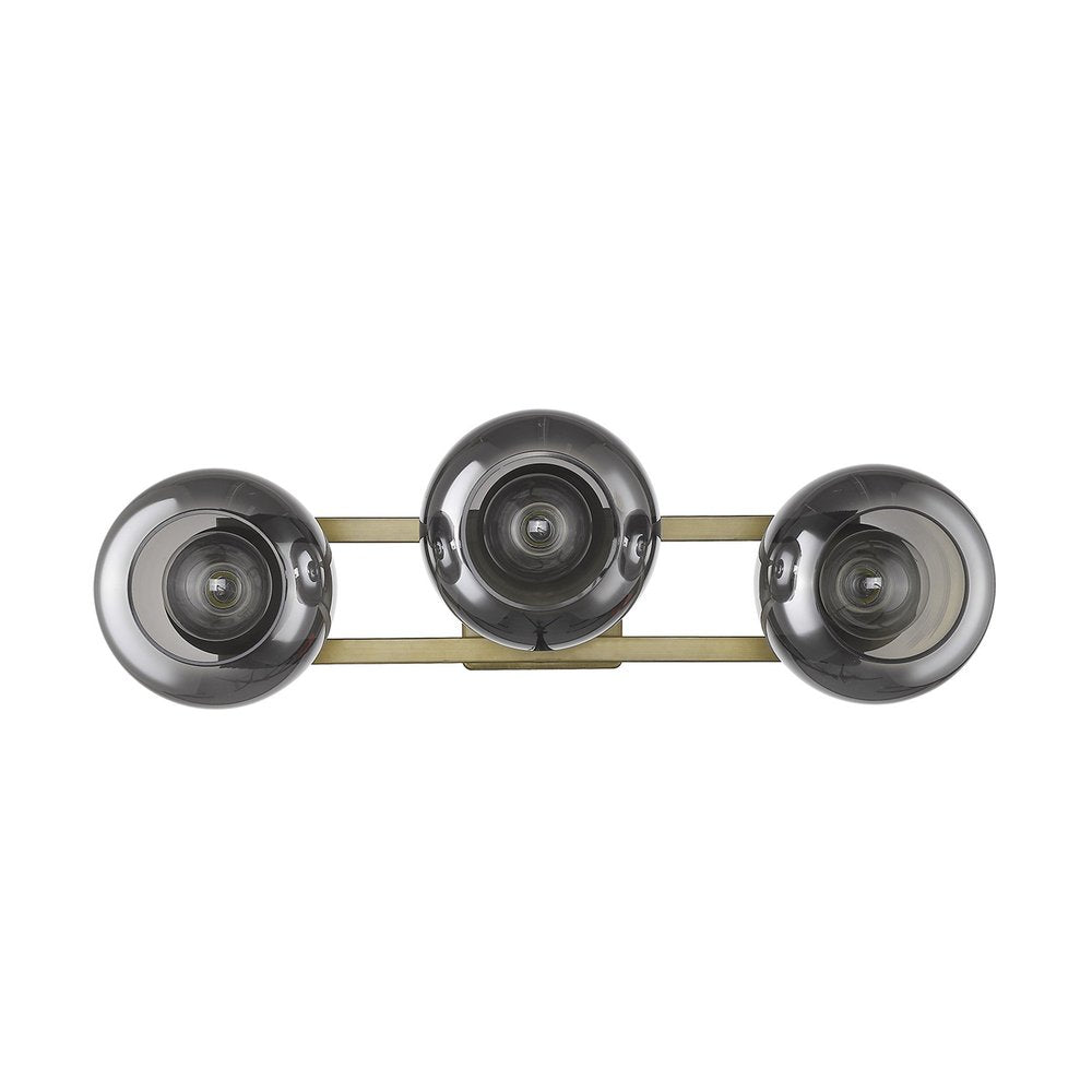 9" Smoky Black And Brass Metal Vanity Flush Mounted Sconce HomeRoots