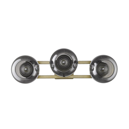 9" Smoky Black And Brass Metal Vanity Flush Mounted Sconce HomeRoots