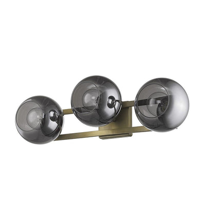 9" Smoky Black And Brass Metal Vanity Flush Mounted Sconce HomeRoots