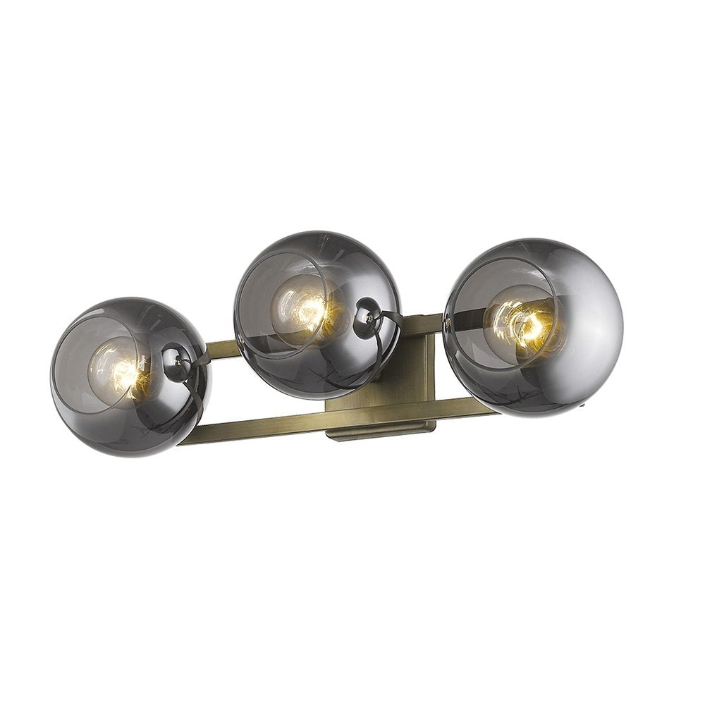 9" Smoky Black And Brass Metal Vanity Flush Mounted Sconce — view 6
