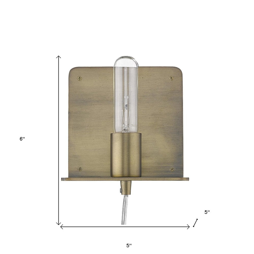 Petite Dull Gold Shelf Wall Light — view 10