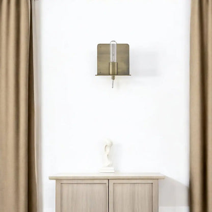Petite Dull Gold Shelf Wall Light HomeRoots