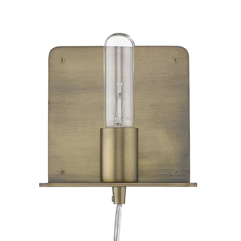 Petite Dull Gold Shelf Wall Light — view 1