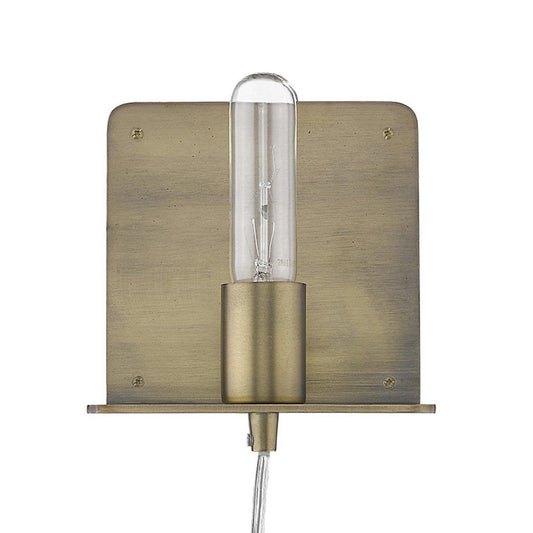 Petite Dull Gold Shelf Wall Light HomeRoots